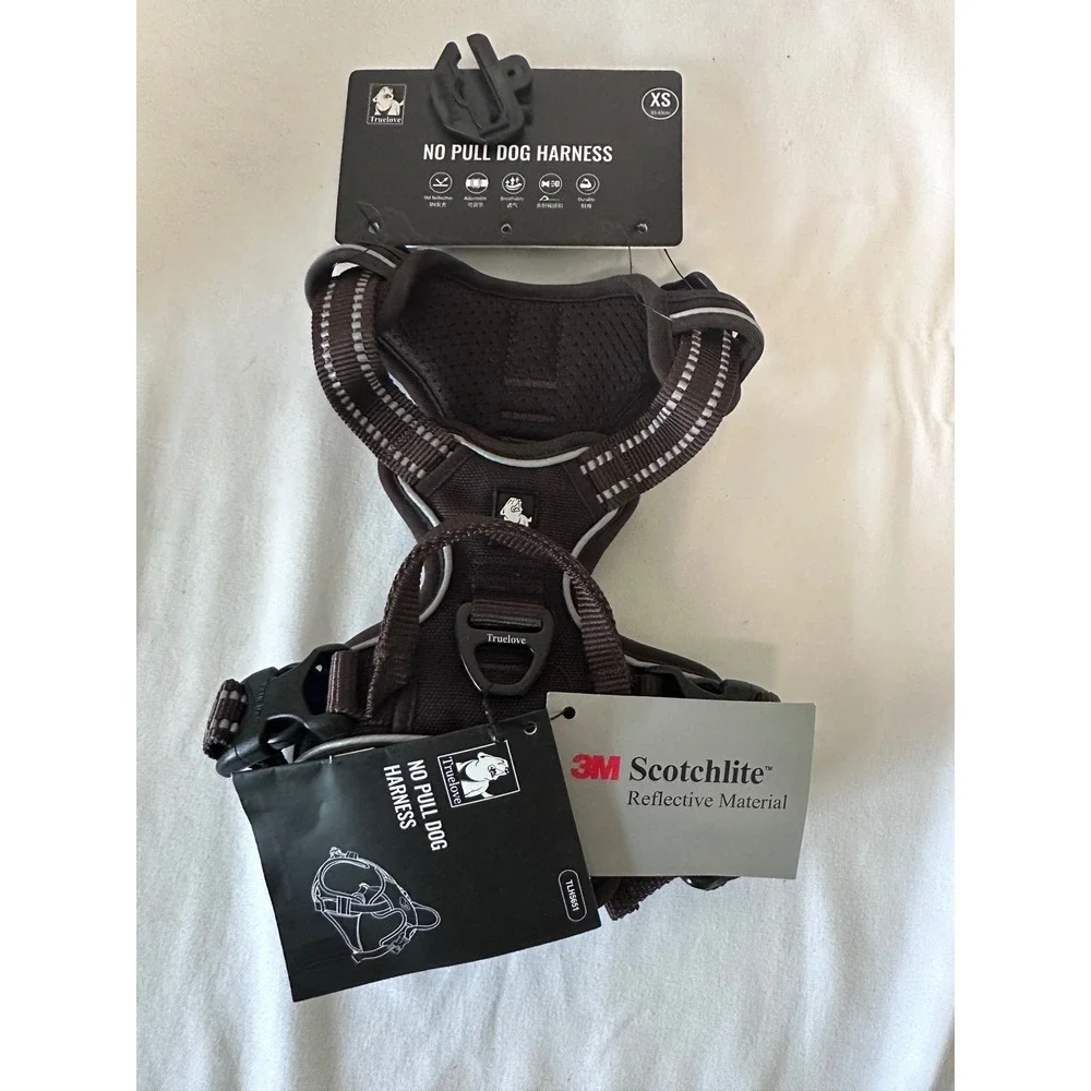 Truelove‎ No Pull Dog Harness XS Brown New Reflective 3M Scotchlite TLH5651